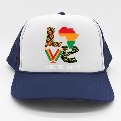 Preschool Teacher Love Bhm African American Trucker Hat