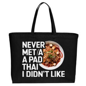 Pad Thai Lover Funny Humor Food Text Joke Loves Pad Thai Cotton Canvas Jumbo Tote