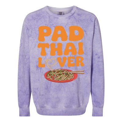 Pad Thai Lover Funny Humor Food Text Joke Loves Pad Thai Colorblast Crewneck Sweatshirt