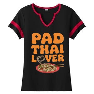 Pad Thai Lover Funny Humor Food Text Joke Loves Pad Thai Ladies Halftime Notch Neck Tee