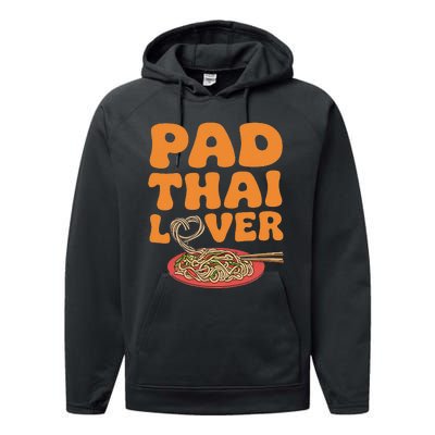 Pad Thai Lover Funny Humor Food Text Joke Loves Pad Thai Performance Fleece Hoodie