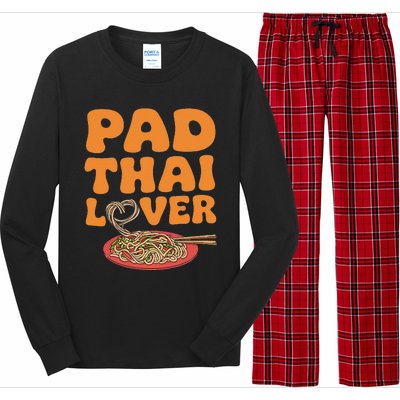 Pad Thai Lover Funny Humor Food Text Joke Loves Pad Thai Long Sleeve Pajama Set