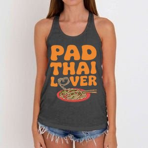 Pad Thai Lover Funny Humor Food Text Joke Loves Pad Thai Women's Knotted Racerback Tank