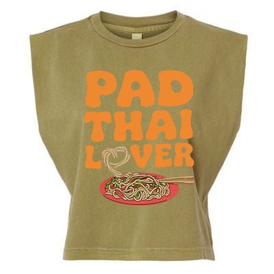 Pad Thai Lover Funny Humor Food Text Joke Loves Pad Thai Garment-Dyed Women's Muscle Tee