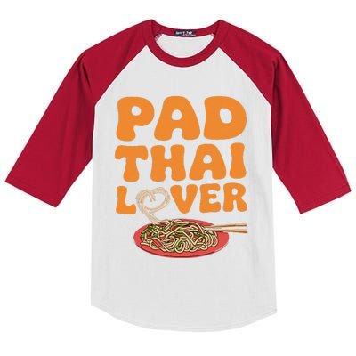 Pad Thai Lover Funny Humor Food Text Joke Loves Pad Thai Kids Colorblock Raglan Jersey