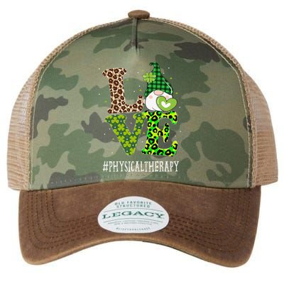 Physical Therapy Love St Patricks Day Gnome Leopard Legacy Tie Dye Trucker Hat