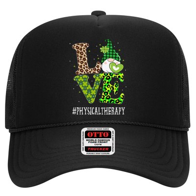 Physical Therapy Love St Patricks Day Gnome Leopard Trucker Hat