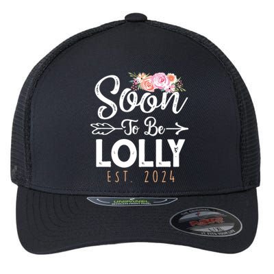 Promoted To Lolly 2024 Mothers Day Soon To Be Grandma 2024 Flexfit Unipanel Trucker Cap