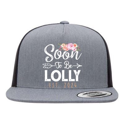 Promoted To Lolly 2024 Mothers Day Soon To Be Grandma 2024 Flat Bill Trucker Hat