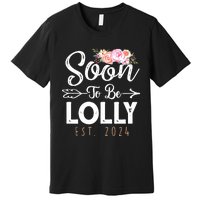 Promoted To Lolly 2024 Mothers Day Soon To Be Grandma 2024 Premium T-Shirt