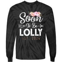 Promoted To Lolly 2024 Mothers Day Soon To Be Grandma 2024 Tie-Dye Long Sleeve Shirt