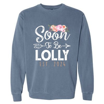 Promoted To Lolly 2024 Mothers Day Soon To Be Grandma 2024 Garment-Dyed Sweatshirt