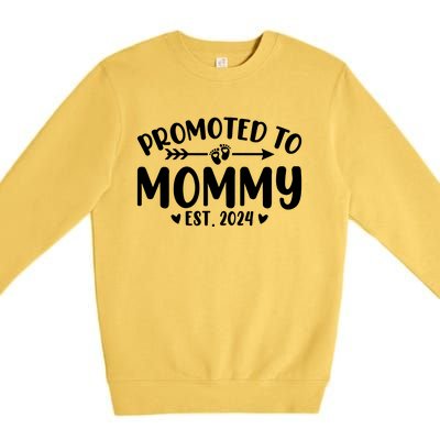 Promoted To Mommy 2024 Soon To Be Mom Baby Reveal To New Mom Premium Crewneck Sweatshirt