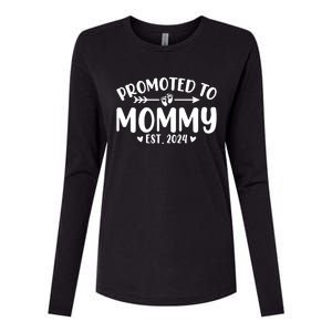 Promoted To Mommy 2024 Soon To Be Mom Baby Reveal To New Mom Womens Cotton Relaxed Long Sleeve T-Shirt