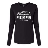 Promoted To Mommy 2024 Soon To Be Mom Baby Reveal To New Mom Womens Cotton Relaxed Long Sleeve T-Shirt