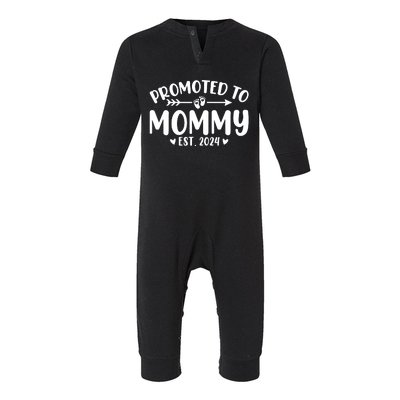 Promoted To Mommy 2024 Soon To Be Mom Baby Reveal To New Mom Infant Fleece One Piece