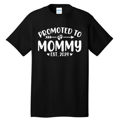 Promoted To Mommy 2024 Soon To Be Mom Baby Reveal To New Mom Tall T-Shirt