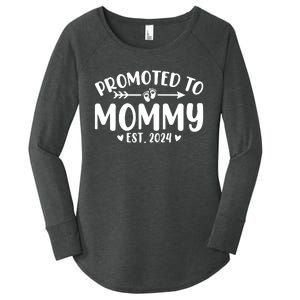 Promoted To Mommy 2024 Soon To Be Mom Baby Reveal To New Mom Women's Perfect Tri Tunic Long Sleeve Shirt