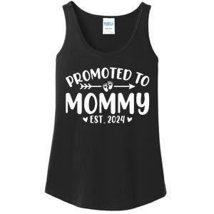 Promoted To Mommy 2024 Soon To Be Mom Baby Reveal To New Mom Ladies Essential Tank