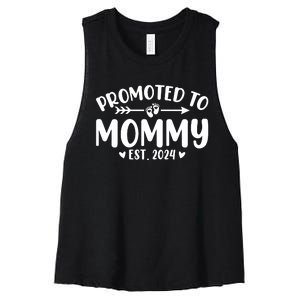 Promoted To Mommy 2024 Soon To Be Mom Baby Reveal To New Mom Women's Racerback Cropped Tank