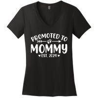 Promoted To Mommy 2024 Soon To Be Mom Baby Reveal To New Mom Women's V-Neck T-Shirt