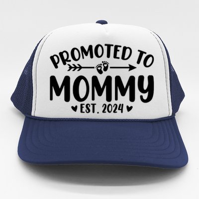 Promoted To Mommy 2024 Soon To Be Mom Baby Reveal To New Mom Trucker Hat