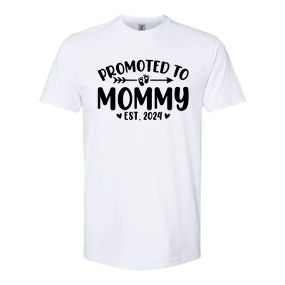 Promoted To Mommy 2024 Soon To Be Mom Baby Reveal To New Mom Softstyle CVC T-Shirt