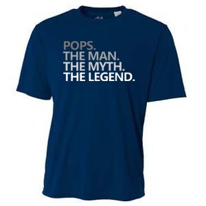 POPS THE MAN THE MYTH THE LEGEND Fathers Day Gift Grandpa Cooling Performance Crew T-Shirt