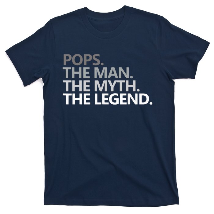 POPS THE MAN THE MYTH THE LEGEND Fathers Day Gift Grandpa T-Shirt