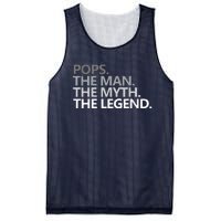 POPS THE MAN THE MYTH THE LEGEND Fathers Day Gift Grandpa Mesh Reversible Basketball Jersey Tank