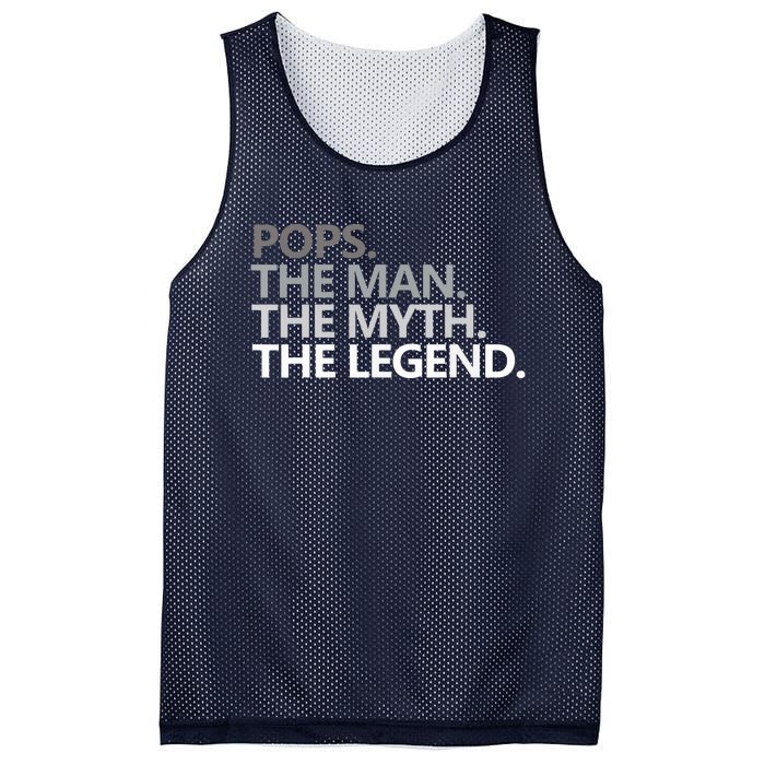 POPS THE MAN THE MYTH THE LEGEND Fathers Day Gift Grandpa Mesh Reversible Basketball Jersey Tank