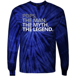 POPS THE MAN THE MYTH THE LEGEND Fathers Day Gift Grandpa Tie-Dye Long Sleeve Shirt