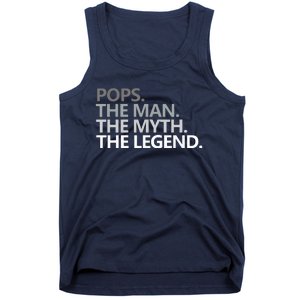 POPS THE MAN THE MYTH THE LEGEND Fathers Day Gift Grandpa Tank Top