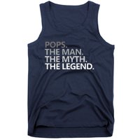 POPS THE MAN THE MYTH THE LEGEND Fathers Day Gift Grandpa Tank Top