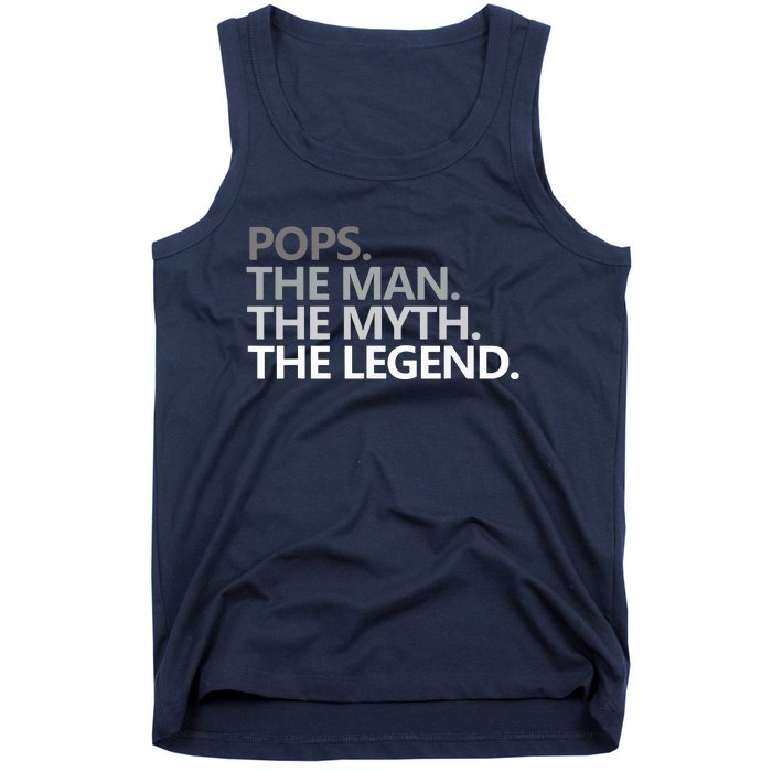 POPS THE MAN THE MYTH THE LEGEND Fathers Day Gift Grandpa Tank Top