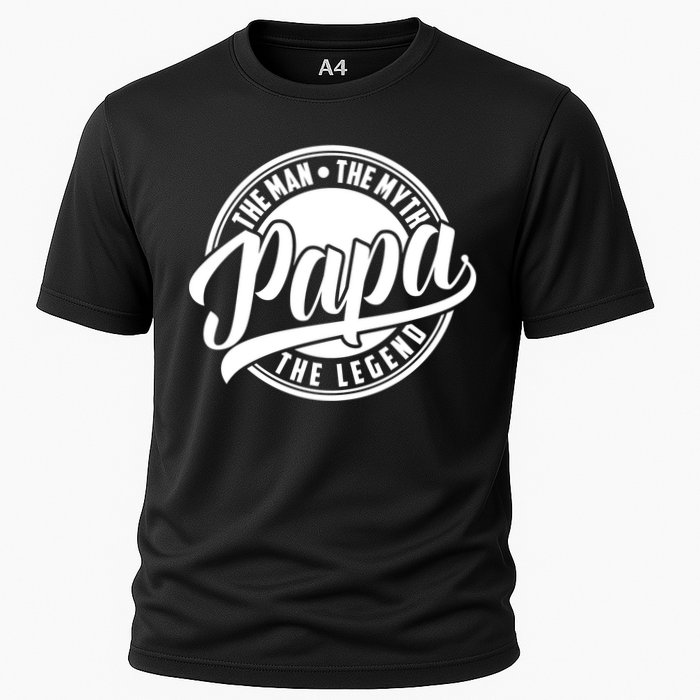 Papa The Man Myth Legend Fathers Day Certified Dad Gift Cooling Performance Crew T-Shirt