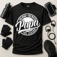 Papa The Man Myth Legend Fathers Day Certified Dad Gift Cooling Performance Crew T-Shirt