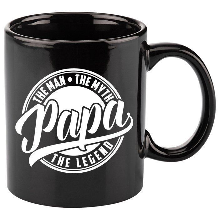 Papa The Man Myth Legend Fathers Day Certified Dad Gift 11oz C Handle Ceramic Mug
