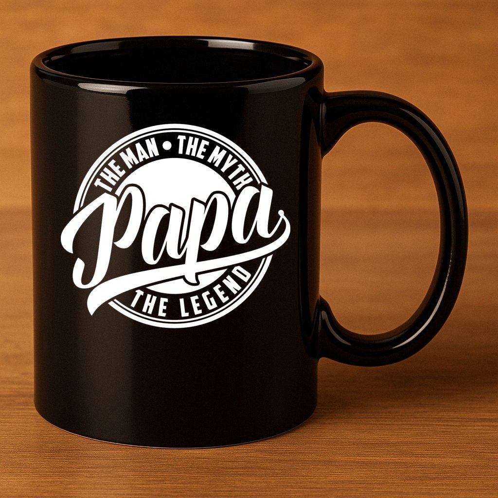 Papa The Man Myth Legend Fathers Day Certified Dad Gift 11oz C Handle Ceramic Mug