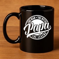 Papa The Man Myth Legend Fathers Day Certified Dad Gift 11oz C Handle Ceramic Mug