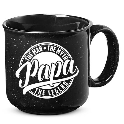 Papa The Man Myth Legend Fathers Day Certified Dad Gift 15oz Campfire Ceramic Mug