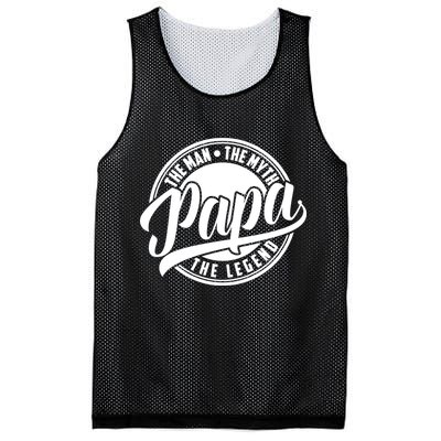 Papa The Man Myth Legend Fathers Day Certified Dad Gift Mesh Reversible Basketball Jersey Tank
