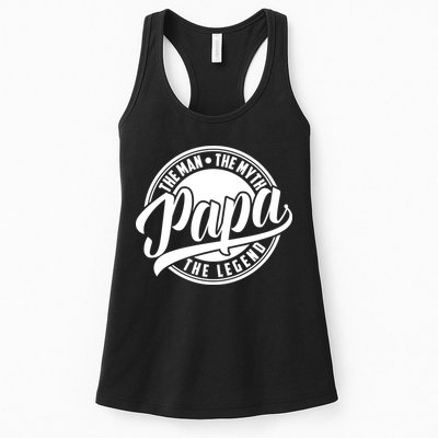 Papa The Man Myth Legend Fathers Day Certified Dad Gift Womens Tank Top