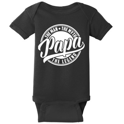 Papa The Man Myth Legend Fathers Day Certified Dad Gift Baby Bodysuit
