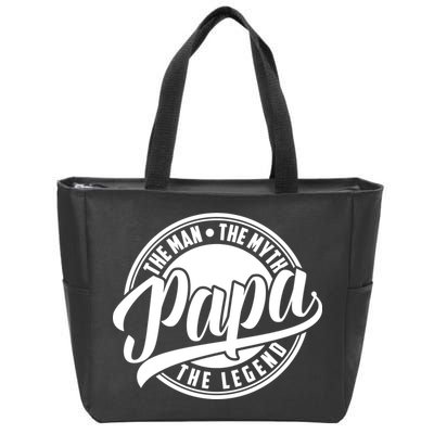 Papa The Man Myth Legend Fathers Day Certified Dad Gift Zip Tote Bag