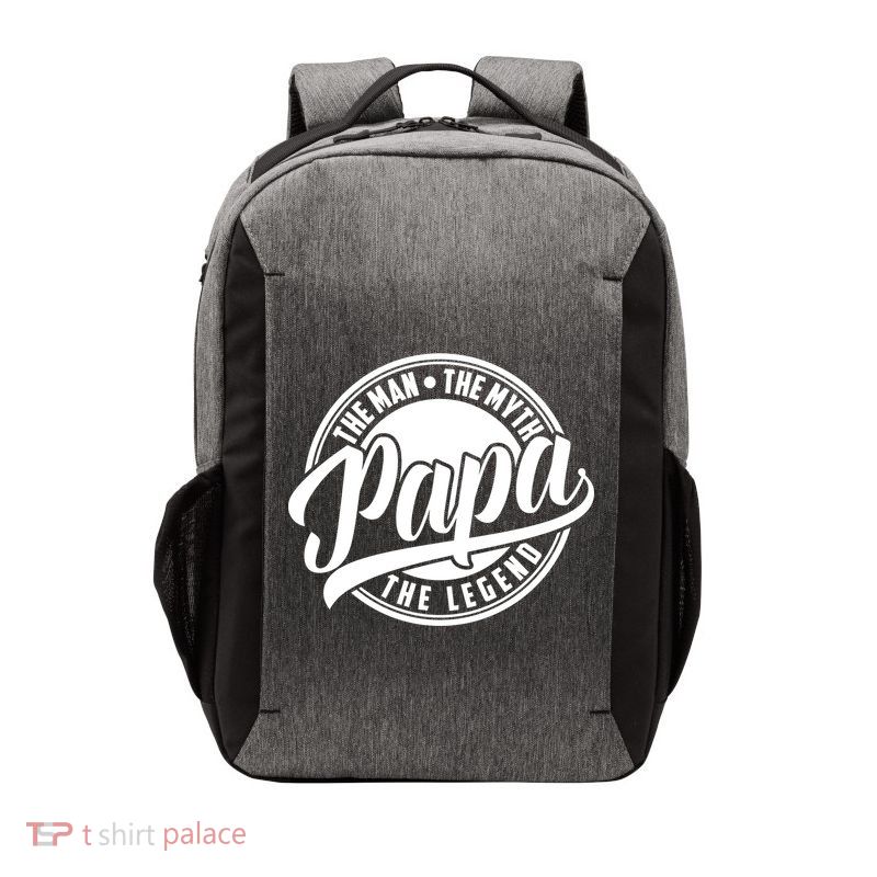 Papa The Man Myth Legend Fathers Day Certified Dad Gift Vector Backpack