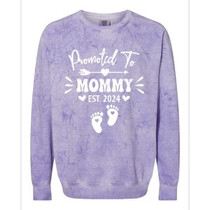 Promoted To Mommy Est 2024 New Grandma Women Grandmother Colorblast Crewneck Sweatshirt