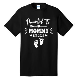 Promoted To Mommy Est 2024 New Grandma Women Grandmother Tall T-Shirt