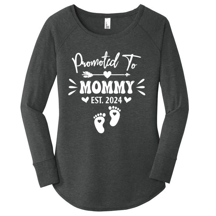 Promoted To Mommy Est 2024 New Grandma Women Grandmother Women's Perfect Tri Tunic Long Sleeve Shirt