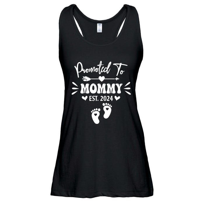 Promoted To Mommy Est 2024 New Grandma Women Grandmother Ladies Essential Flowy Tank